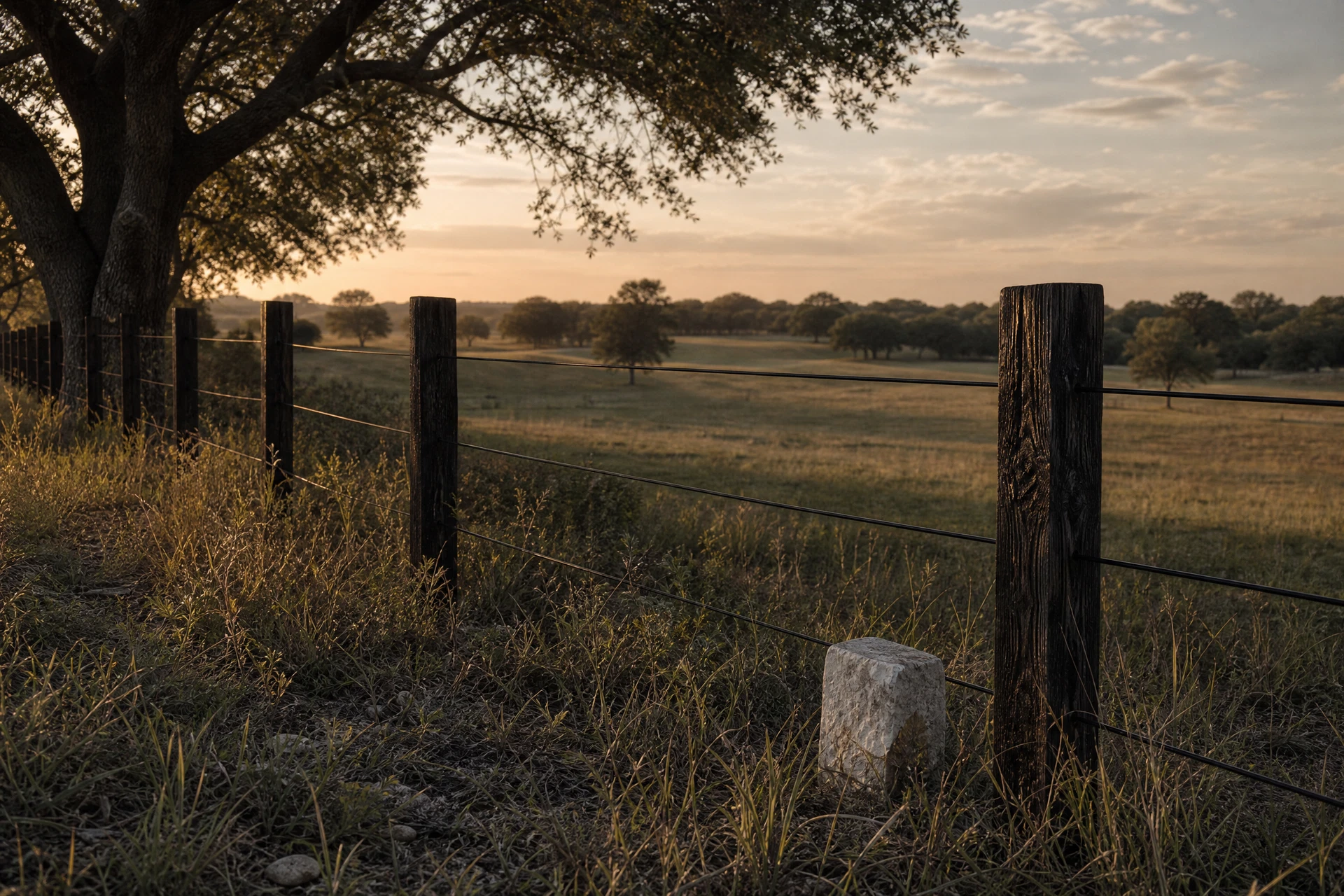 A refined North Texas estate gate and land detail
